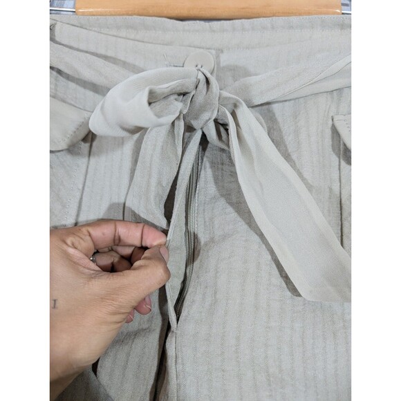 Soft Surroundings Pants Women Plus Sz 3X Tan High Rise Wide Leg Belted Trousers - Picture 3 of 8